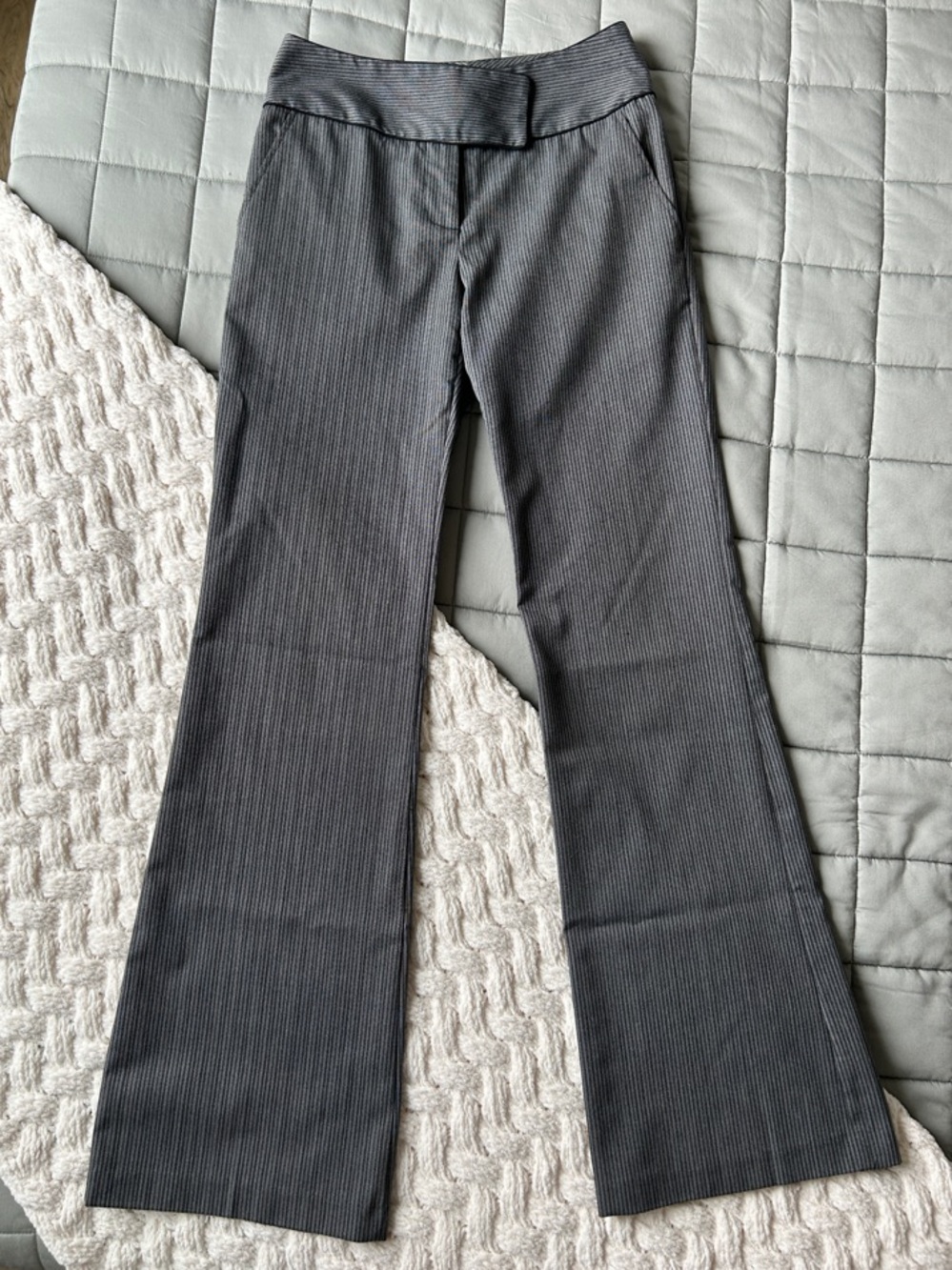 Y2K I.N. San Francisco Pinstripe Flare Wide-Leg Dress Pants
